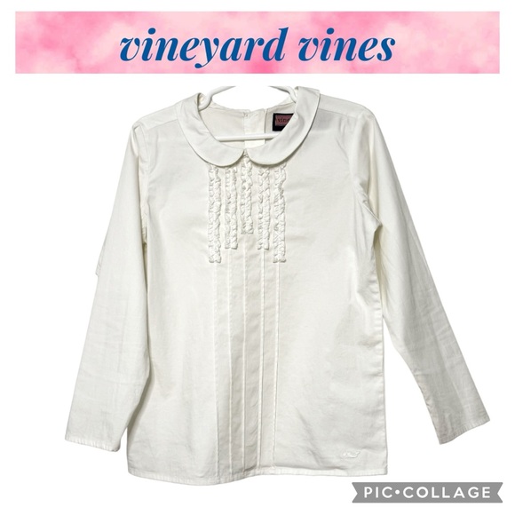 Vineyard Vines Other - Vineyard Vines girls peter pan collar long sleeve white dress shirt size 6